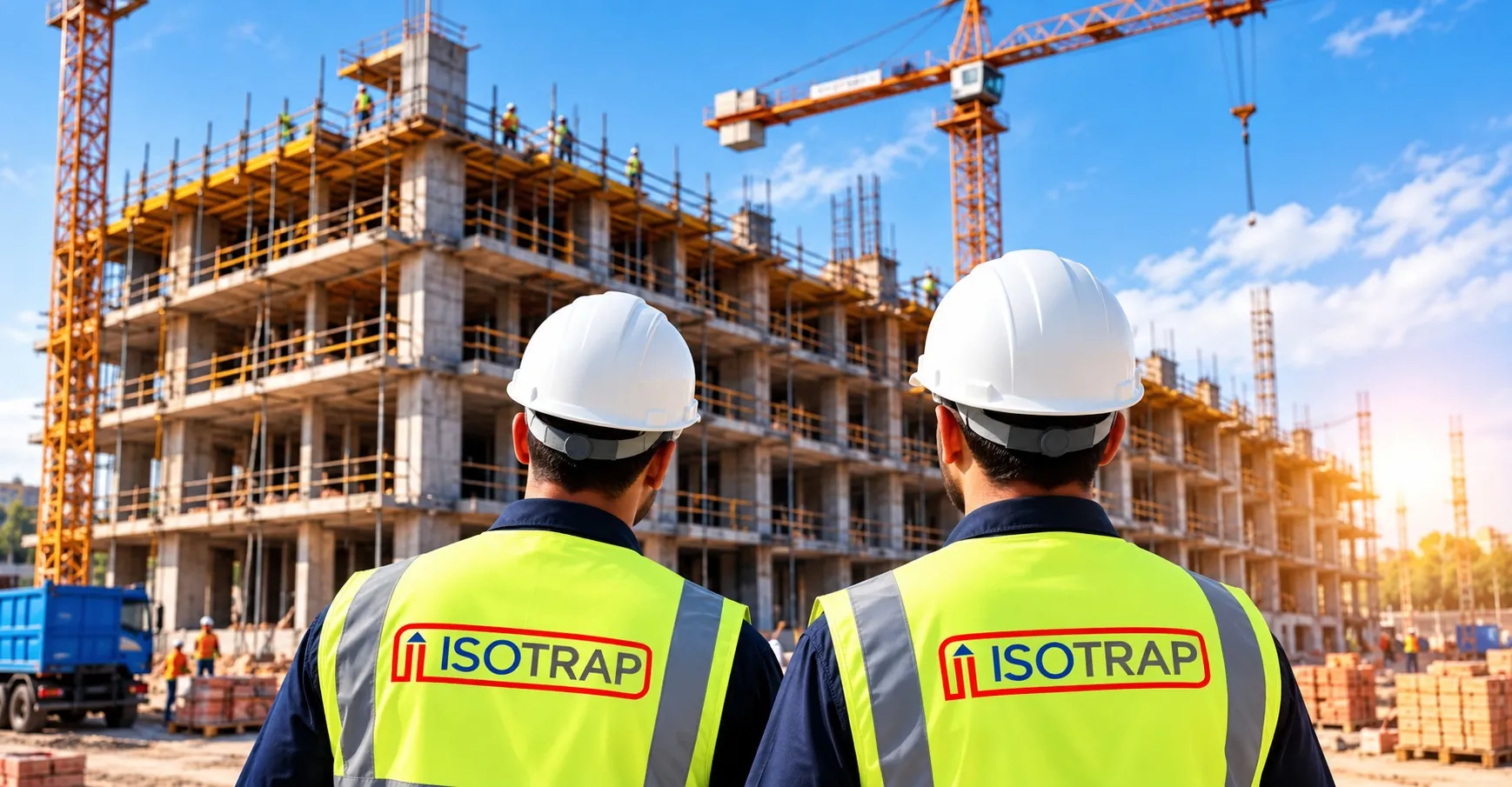 Chantier sous les grues, logo ISOTRAP